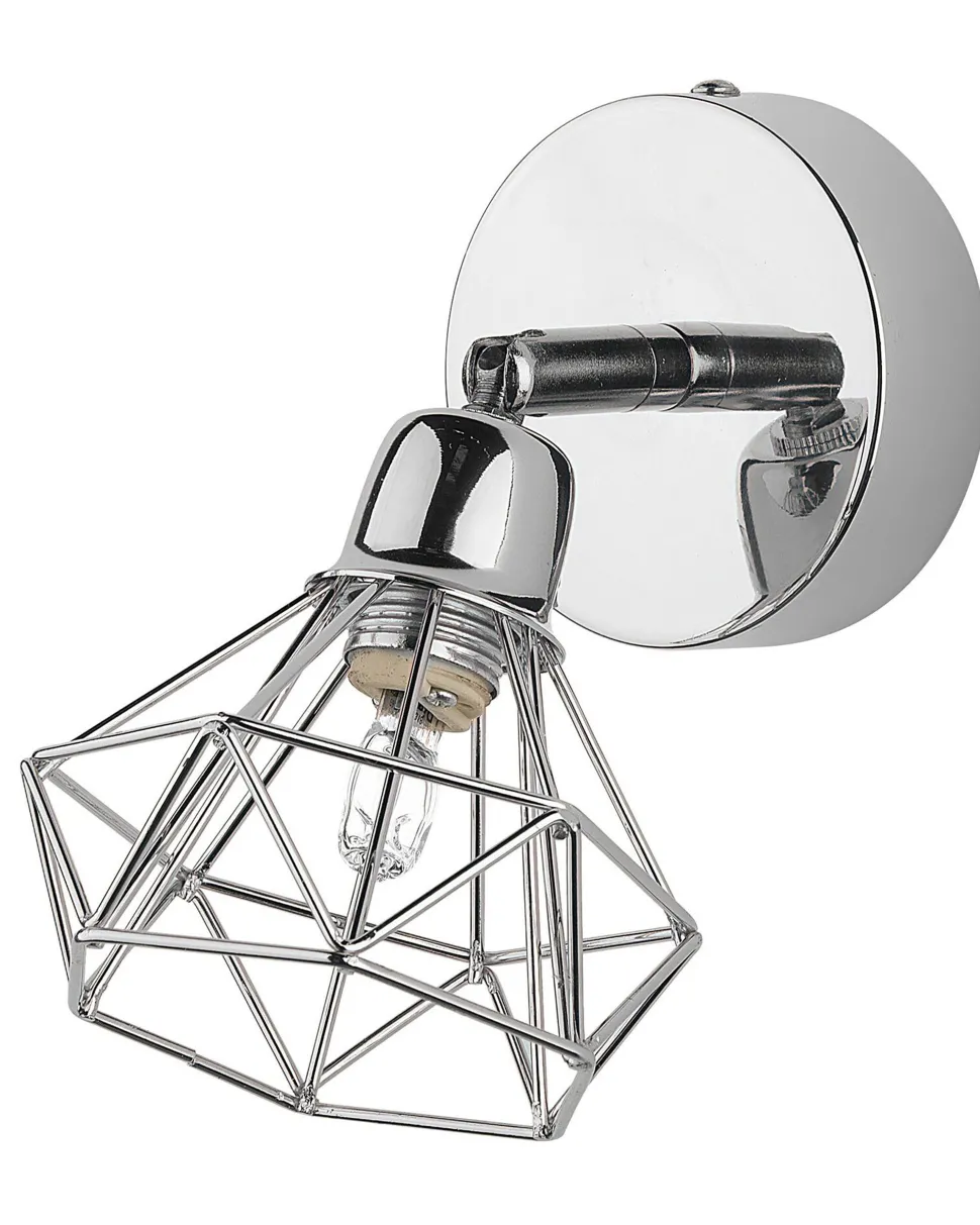 Conjunto De 2 Candeeiros De Parede Em Metal Prateado Erma