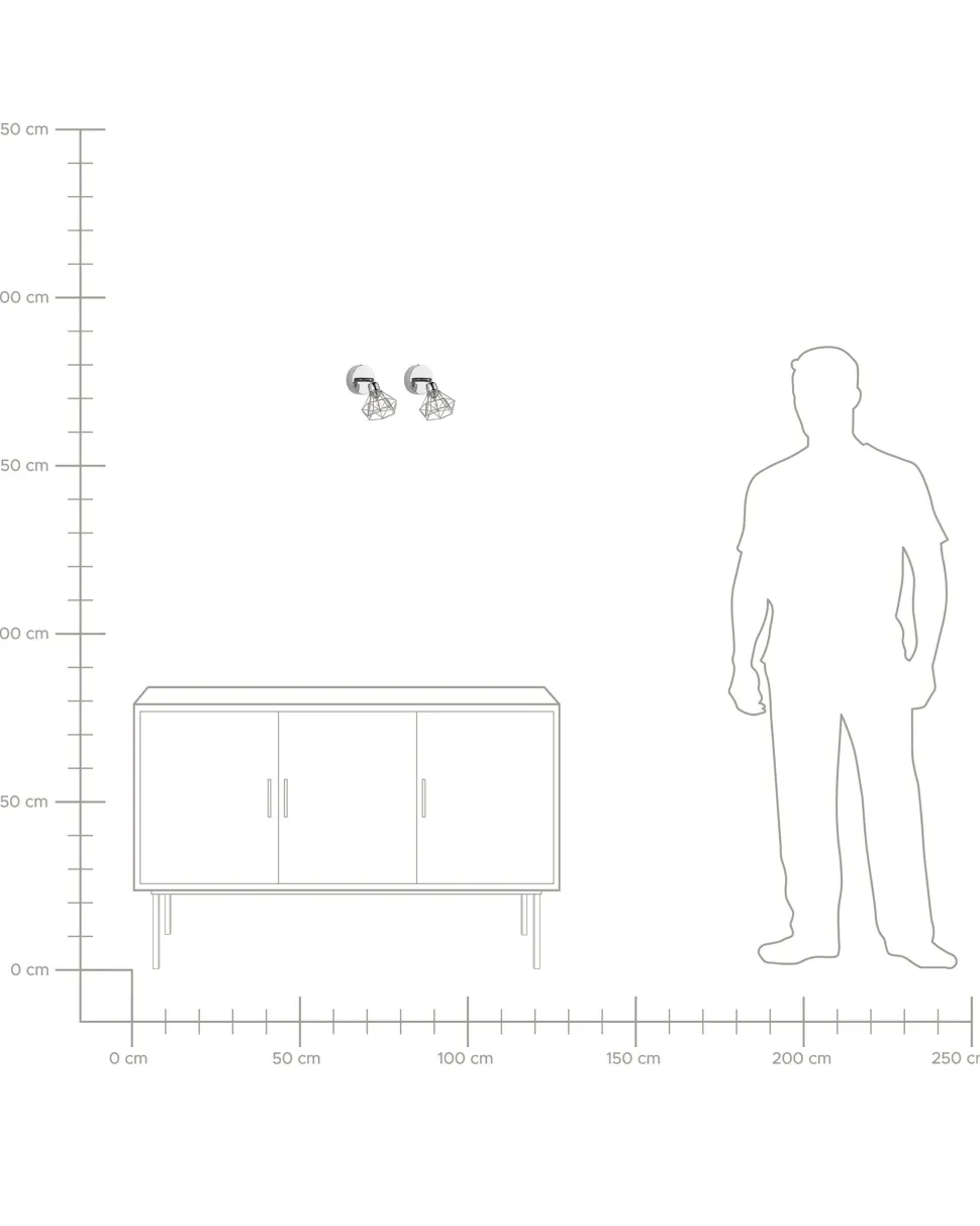 Conjunto De 2 Candeeiros De Parede Em Metal Prateado Erma