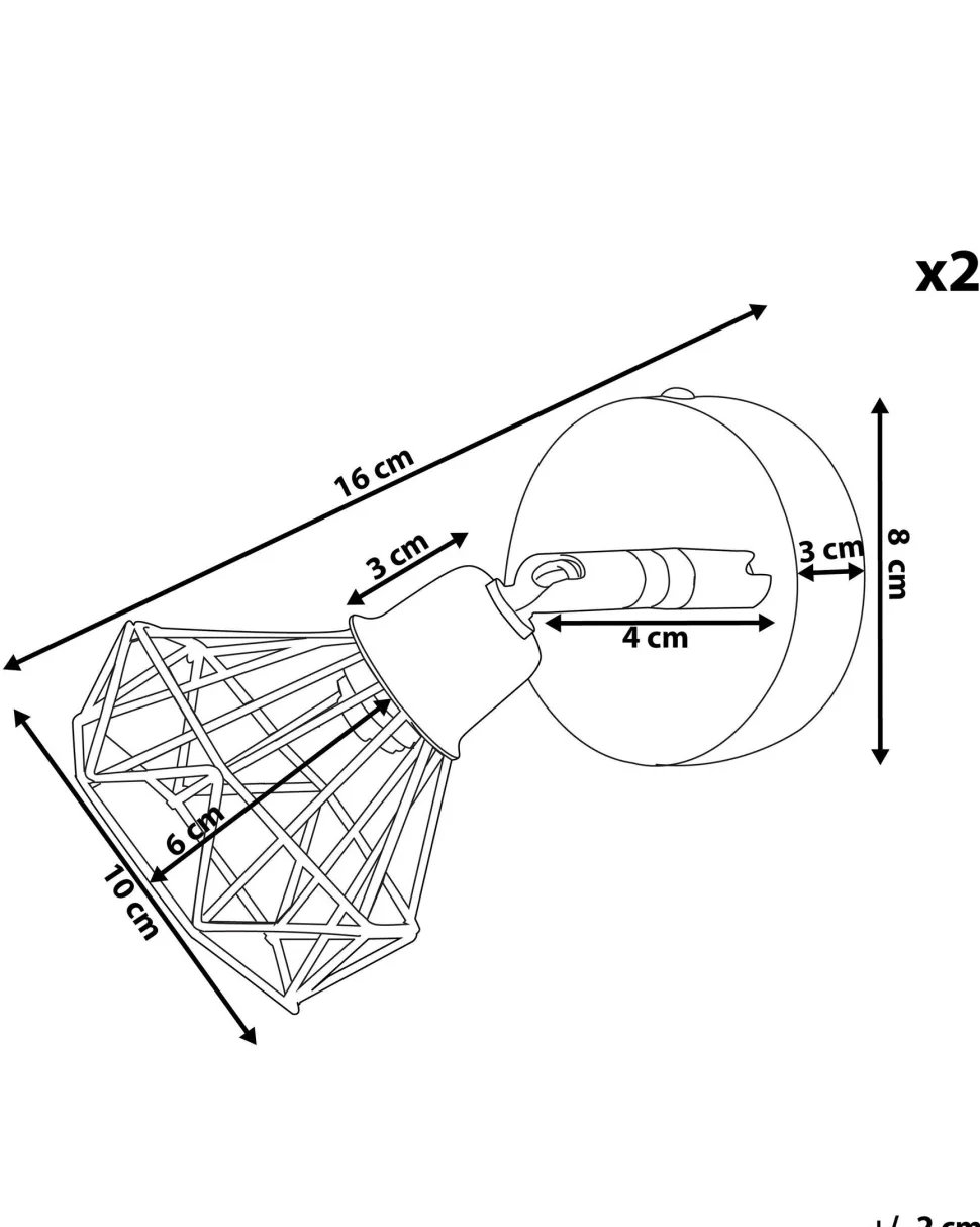 Conjunto De 2 Candeeiros De Parede Em Metal Prateado Erma