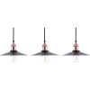 Conjunto De 3 Candeeiros Suspensos De Metal Preto E Cor De Cobre Swift S