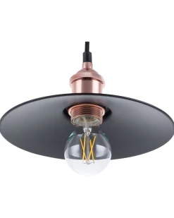 Conjunto De 3 Candeeiros Suspensos De Metal Preto E Cor De Cobre Swift S