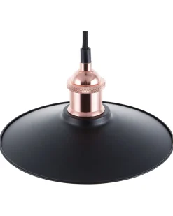 Conjunto De 3 Candeeiros Suspensos De Metal Preto E Cor De Cobre Swift S
