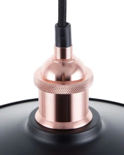 Conjunto De 3 Candeeiros Suspensos De Metal Preto E Cor De Cobre Swift S
