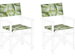 Conjunto De 2 Capas Verde E Branco Motivo Tropical Para Cadeiras Cine