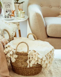 Conjunto De 2 Cestas Em Fibra De Algas Cor Natural Arowana