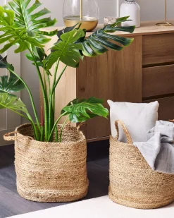 Conjunto De 2 Cestos Com Alcas Creme Kaella