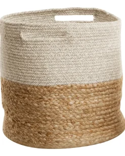 Conjunto De 2 Cestos Creme E Cinzento Naulla