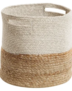 Conjunto De 2 Cestos Creme E Cinzento Naulla