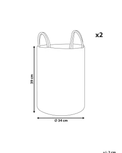 Conjunto De 2 Cestos De Algodao Creme Saryk