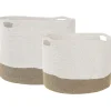 Conjunto De 2 Cestos De Algodao Branco E Creme Kahan
