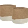 Conjunto De 2 Cestos De Juta Creme E Branco Bulanik