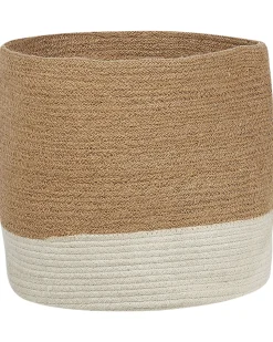 Conjunto De 2 Cestos De Juta Creme E Branco Bulanik
