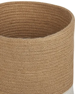 Conjunto De 2 Cestos De Juta Creme E Branco Bulanik