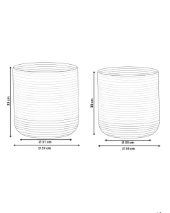 Conjunto De 2 Cestos De Juta Creme E Branco Bulanik