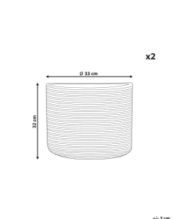 Conjunto De 2 Cestos Em Algodao Creme E Preto Yerkoy