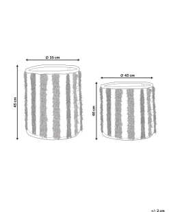 Conjunto De 2 Cestos Em Algodao Creme Kakki