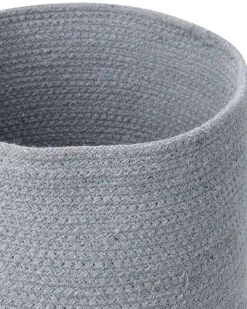 Conjunto De 3 Cestos Em Algodao Cinzento E Creme Basima