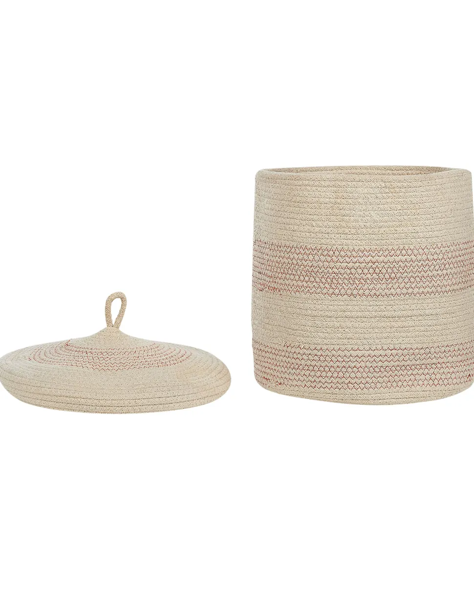 Conjunto De 2 Cestos Em Algodao Creme Claro Silopi