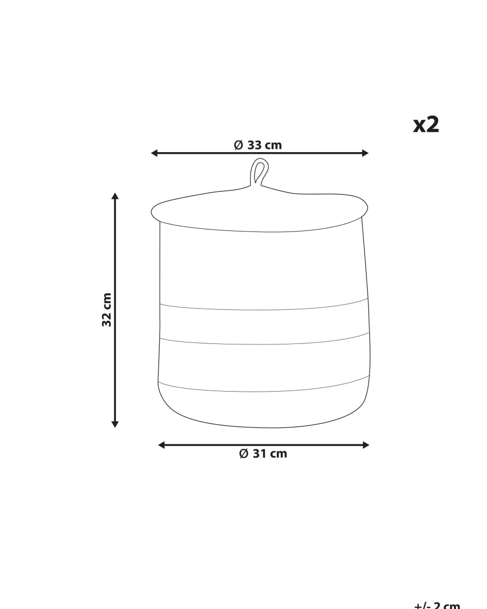 Conjunto De 2 Cestos Em Algodao Creme Claro Silopi