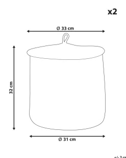 Conjunto De 2 Cestos Em Algodao Branco Silopi