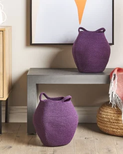Conjunto De 2 Cestos Em Algodao Violeta Panjgur