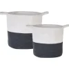 Conjunto De 2 Cestos Em Algodao Branco E Preto Pazha