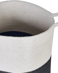 Conjunto De 2 Cestos Em Algodao Branco E Preto Pazha