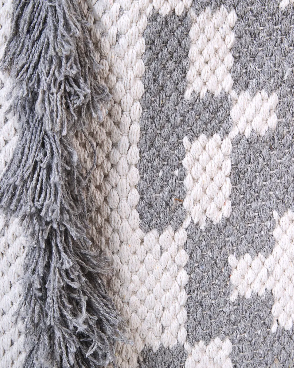 Conjunto De 2 Cestos Em Algodao Branco E Cinzento Kalai