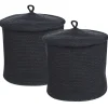 Conjunto De 2 Cestos Em Algodao Preto Silopi