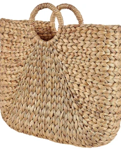 Conjunto De 2 Cestos Em Fibra De Jacinto De Agua Cor Natural Pompano