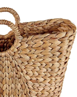 Conjunto De 2 Cestos Em Fibra De Jacinto De Agua Cor Natural Pompano