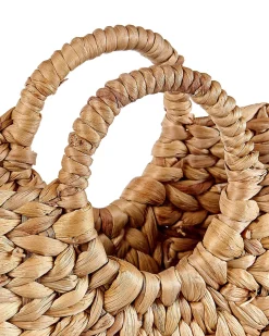 Conjunto De 2 Cestos Em Fibra De Jacinto De Agua Cor Natural Pompano