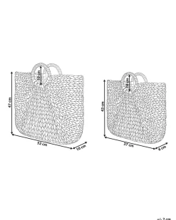 Conjunto De 2 Cestos Em Fibra De Jacinto De Agua Cor Natural Pompano