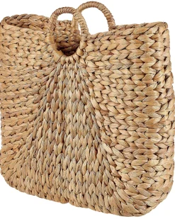 Conjunto De 2 Cestos Em Fibra De Jacinto De Agua Cor Natural Pompano