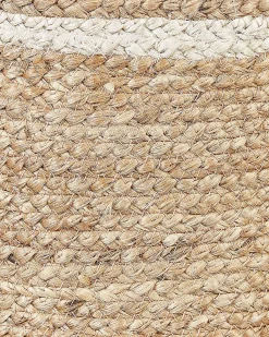 Conjunto De 3 Cestos Em Juta Natural E Creme Zhob