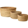 Conjunto De 3 Cestos Em Juta Natural E Creme Ranwal
