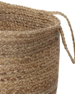 Conjunto De 2 Cestos Em Juta Branca E Creme Gajar