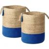 Conjunto De 2 Cestos Em Juta Azul Marinho E Creme Gajar