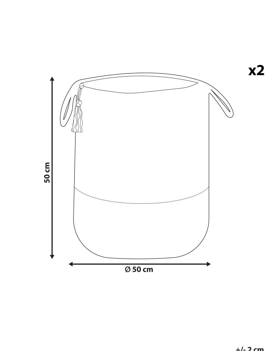 Conjunto De 2 Cestos Em Juta Azul Marinho E Creme Gajar