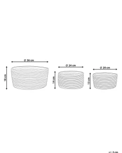 Conjunto De 3 Cestos Em Juta Natural E Creme Tajori