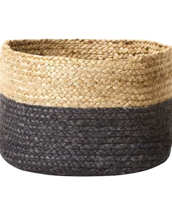 Conjunto De 3 Cestos Em Juta Natural E Preta Kahu