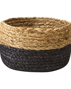 Conjunto De 3 Cestos Em Juta Natural E Preta Kahu