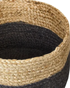 Conjunto De 3 Cestos Em Juta Natural E Preta Kahu