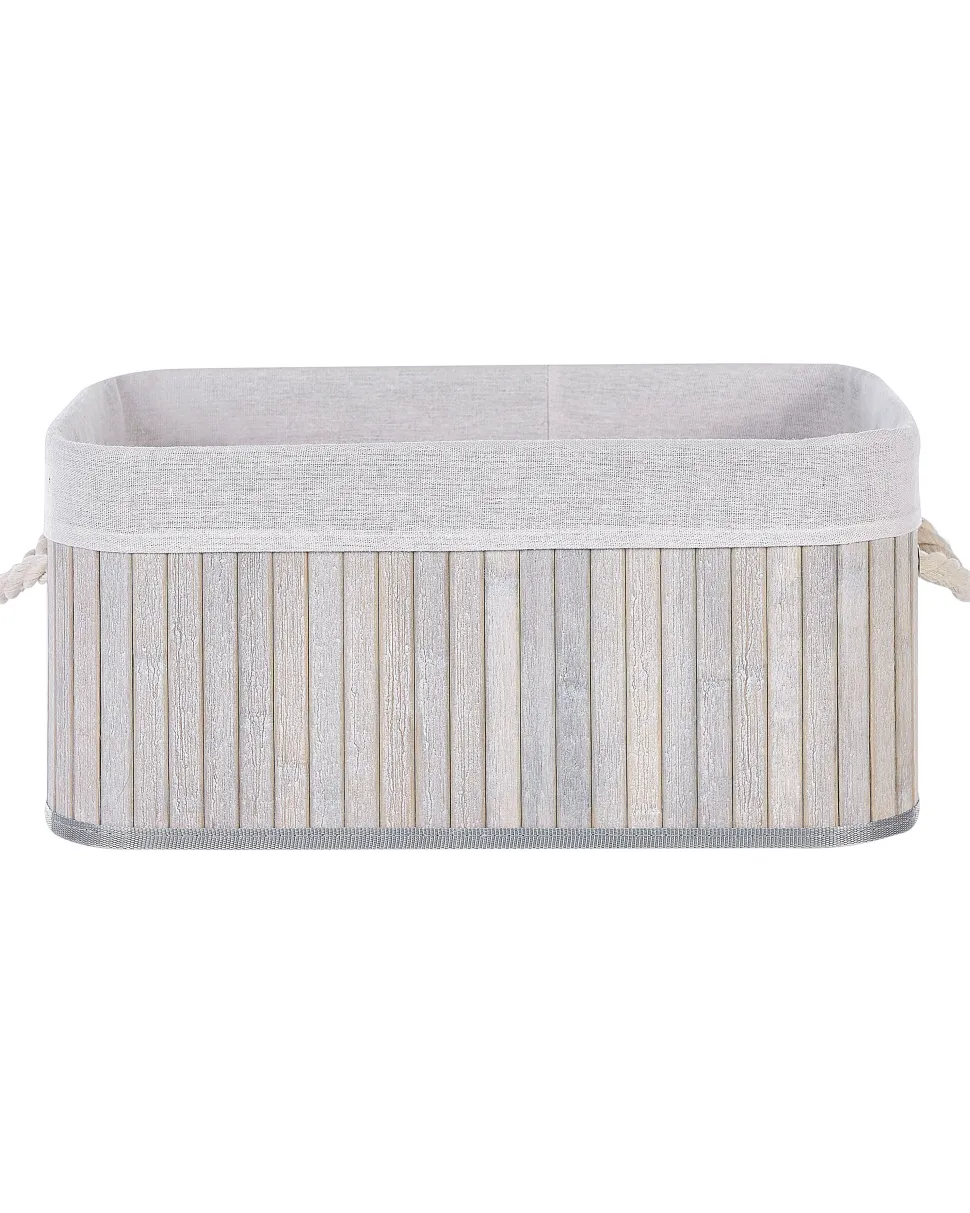 Conjunto De 5 Cestos Em Madeira De Bambu Cinzenta Talpe
