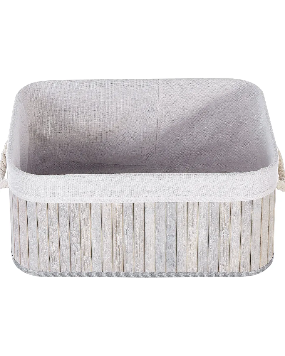 Conjunto De 5 Cestos Em Madeira De Bambu Cinzenta Talpe
