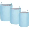 Conjunto De 3 Cestos Em Tecido De Poliester Azul E Cinzento Archa