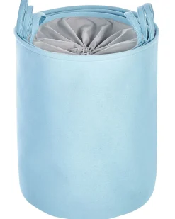 Conjunto De 3 Cestos Em Tecido De Poliester Azul E Cinzento Archa