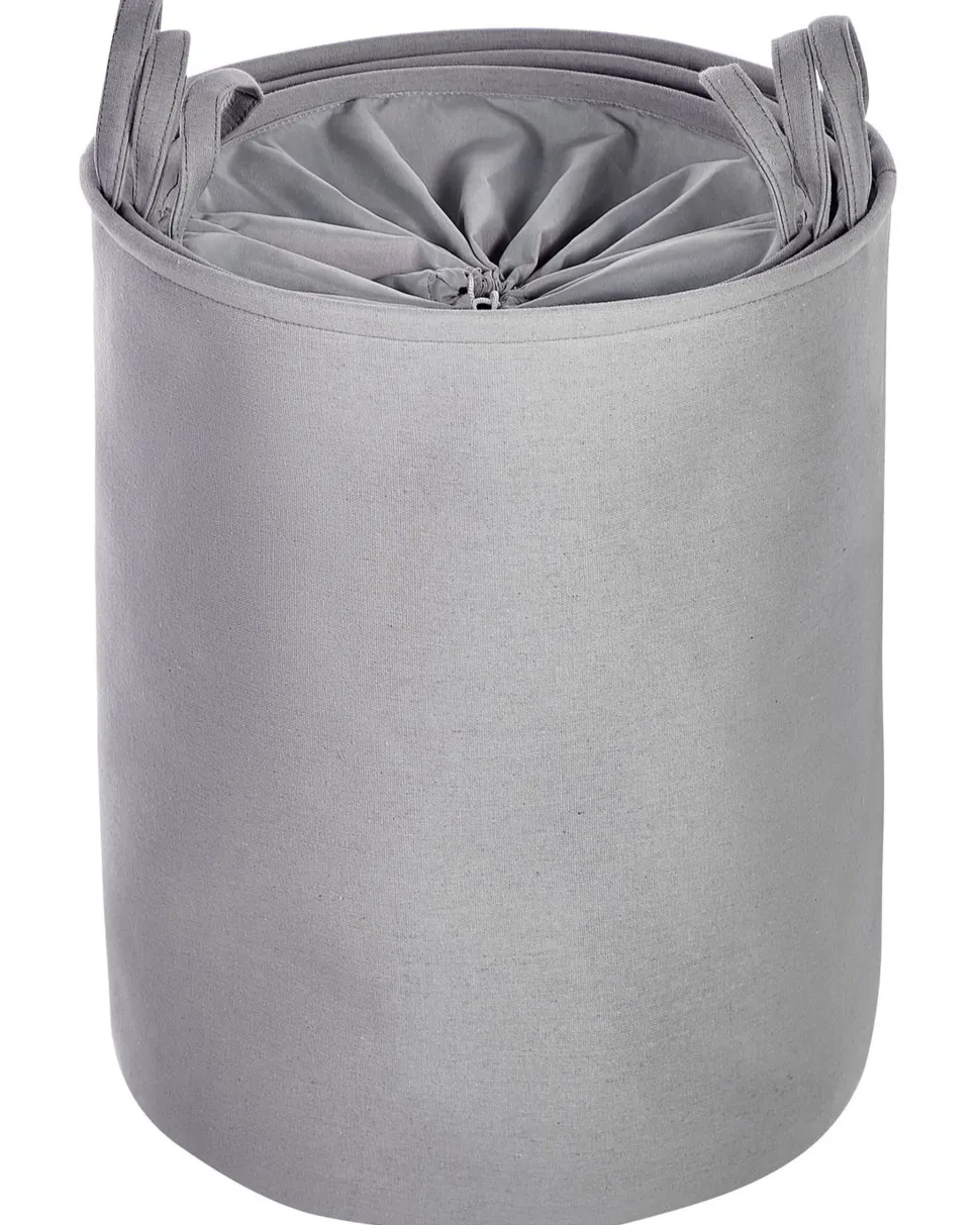 Conjunto De 3 Cestos Em Tecido De Poliester Cinzento Archa