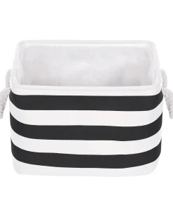 Conjunto De 3 Cestos Em Tecido De Poliester Preto E Branco Darqab