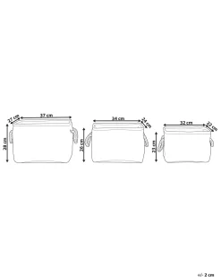 Conjunto De 3 Cestos Em Tecido De Poliester Preto E Branco Darqab